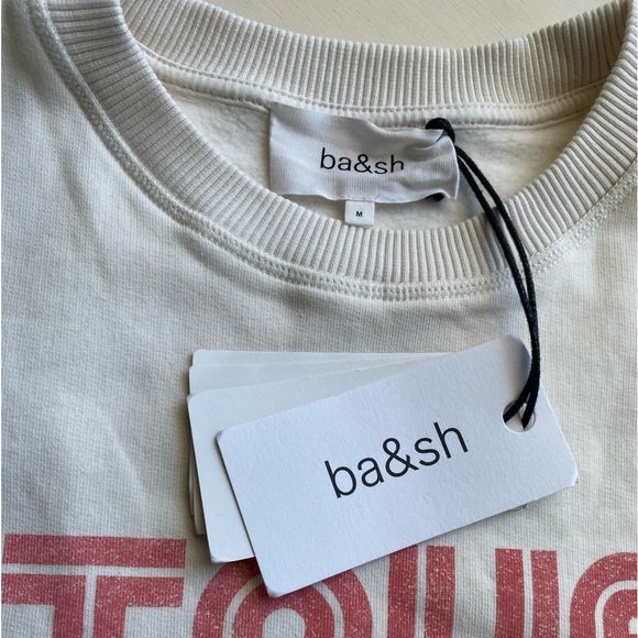 NWT/ba&sh Cream & Red True Life Sweatshirt Size M - Picture 6 of 10